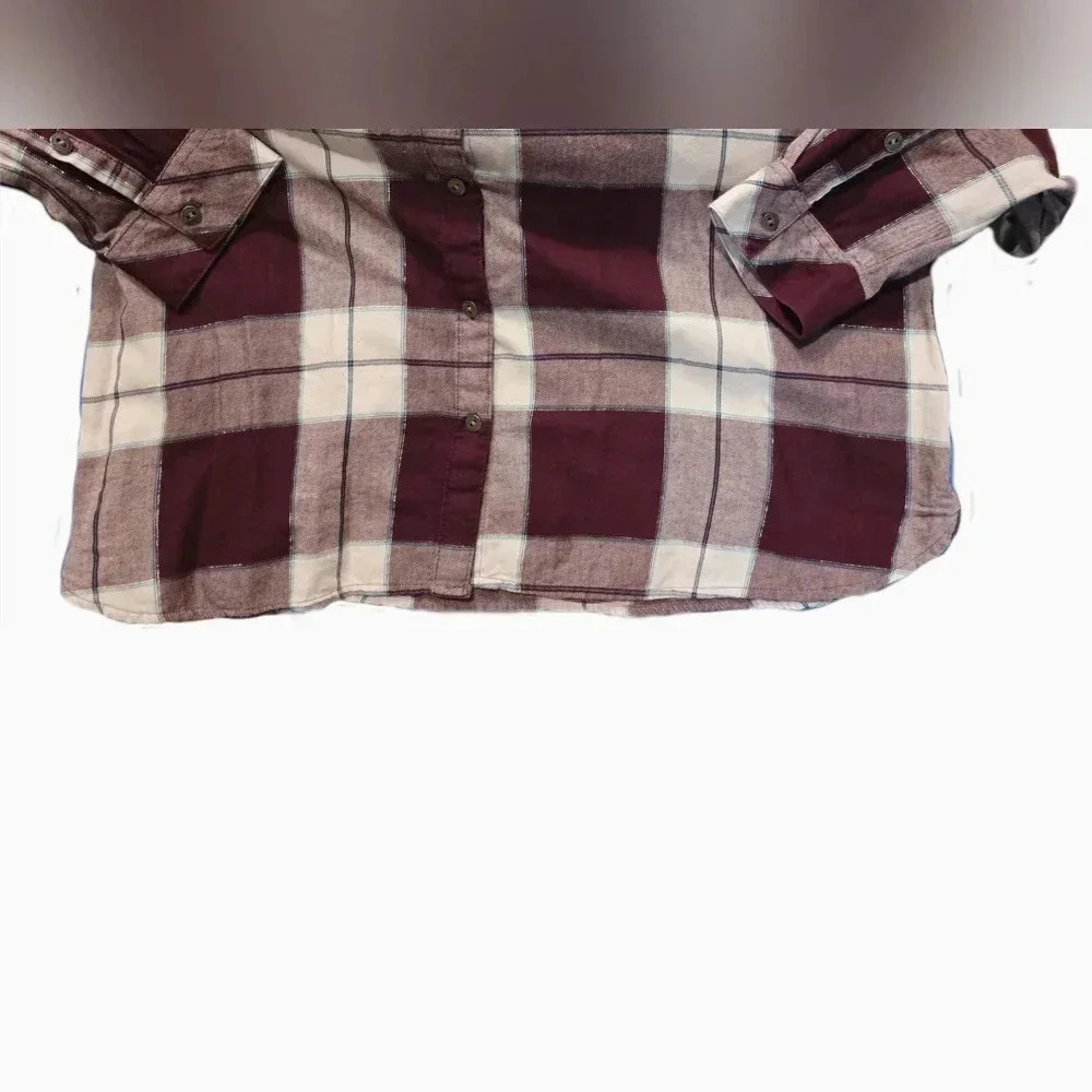 Sonoma Goods For Life®, Size L, Everyday Flannel Shirt Purple Plaid - Picture 11 of 14
